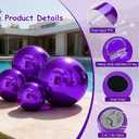 6PCS Inflatable Mirror Balls with Electric Pump,Large Disco Balls Decor Reusable PVC Balloon for Large Event, Party, Concerts, Stage, Wedding Decoration(Purple, 6pcs+Pump)