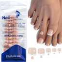 2 x 120Pcs Toe Nail Tips - Maigitur White Short French Tip Toenail Press Ons,Nude Soft Gel Toe Nail Tips, Soak Off Press On Toenails Square Fake Toes for Women Girls Manicure No Glue Stickers 02