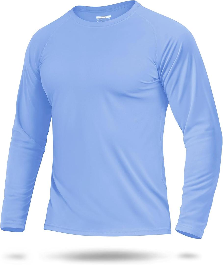Boladeci Men's UPF 50+ Sun Protection UV SPF Shirts Long Sleeve Lightweight Quick Dry Swim T-Shirts Rash Guard (Medium)