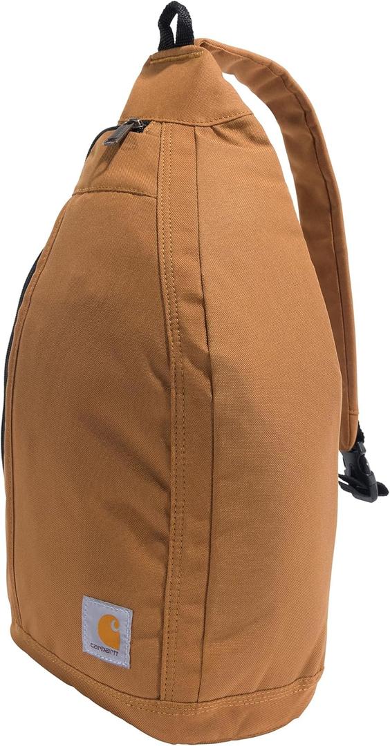 Carhartt Durable Sling Bag, Crossbody Backpack with Side Release Buckle, Tablet Sleeve and Adjustable Strap, Carhartt Brown