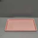 10 x 5 Ceramic Bathroom Tray for Countertop, Decorative Vanity Tray for Dresser Tops, Small Rectangular Trays for Perfume, Candle, Jewelry, Cosmetics (Pink)