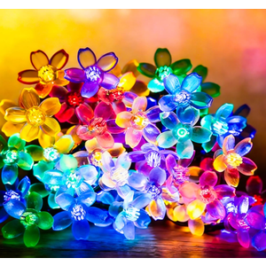 Flower String Lights Indoor Bedroom Easter Decorations,33 FT 100 LED Plug in Decorative Cherry Blossom Soft Crystal Floral Lamp for Christmas Valentine's Day Birthday Hanging Decor (Multicolored)