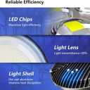 Led High Bay Lights 200W - 28000lm 5000K Super Bright Waterproof Led Shop Lights with Plug 5' Cable and Hook Ring, Garage Light for Factory Gym Warehouse Workshop 4 Pack