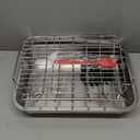 15 Inch Stainless Steel Roasting Pan with V-Shaped Rack and Turkey Baster - Rectangular Roaster for Turkey, Chicken, Vegetables - Fits 20lb Turkey