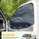 Insulated Blackout Van Window Covers Fit for RAM Promaster 1500 2500 3500 2014-2025, Magnetic Van Front Door Side Window Shades (Pair) - Gray