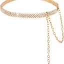 Rhinestone Waist Chain Belt Womens Bling Diamond Belt for Wedding Dress