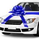 WILLBOND 20 Inch Graduate Big Car Bow Large Giant Graduation Congratulations Car Bow Ribbon for 2025 Graduation Gift Birthday Party Decoration(Blue)
