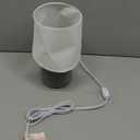 Simple Designs LT2080-GRY Mini Bocksbeutal Concrete Table Desk Lamp with Tapered Drum Fabric White Shade, Gray (Pack of 12)