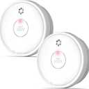Fire Alarms Smoke Detectors, Smoke Alarm Battery Operated,Fire Alarm with Test Button & Low Battery Signal, Photoelectric Technology Fire Detectors for Bedroom and Home (2 Pack)