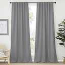 NICETOWN Bedroom Curtains Blackout Curtain Panels - (Silver Grey Color) 52x95 inch, 2 PCs, Insulating Energy Saving Solid Rod Pocket Blackout Drapes
