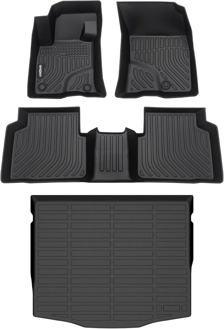 GINOWY-Floor Mats & Cargo Liner for Ford Escape 2020-2026 (Only Gas) 丨TPE All Weather Car Mats Escape Cargo Trunk Mat Waterproof Accessories for Ford Escape Floor Liners