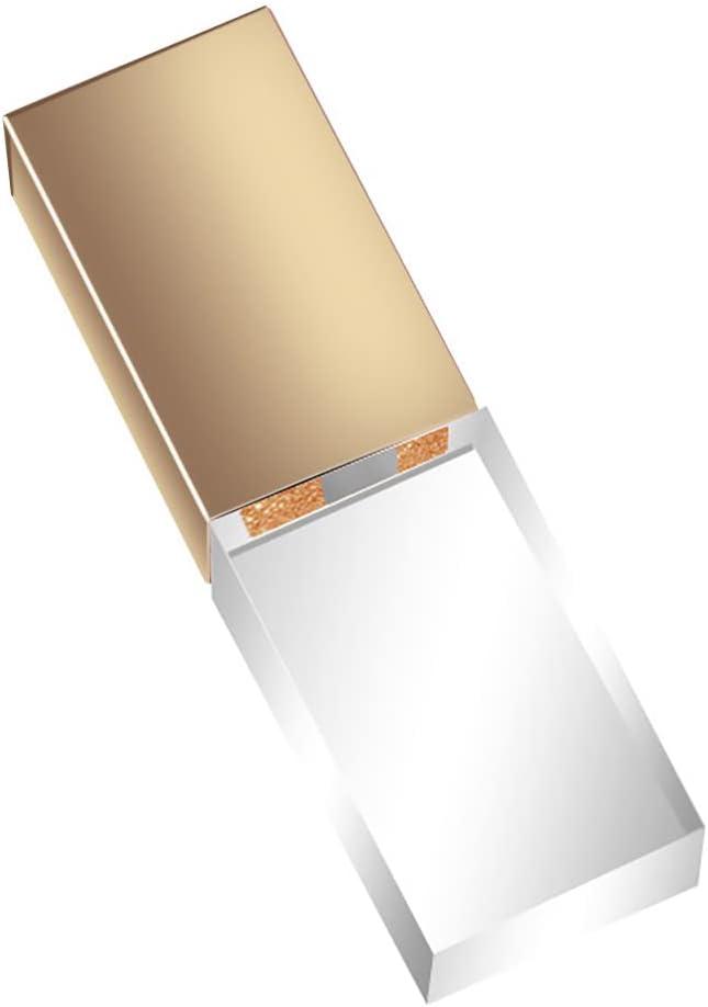 Flash Drive 64GB Crystal Glass Transparent Rectangle Genuine Clear LED Light Waterproof Thumb USB Stick Memory Stick Storage Memoria USB Jump Pen Drive Wedding Unique Novelty Cool Photography Gift (Gold)