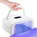 Professional Rechargeable UV LED Nail Lamp 60W UV Led Portable Cordless Nail Light for Nail Lamp Machine, 4 Timer Setting and Smart Sensor Nail Dryer, LCD Display (White)
