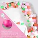 FEPITO 124Pcs Tropical Balloons Garland Kit - Pink Green Balloon Arch With Palm Leaves, Tape Strip, Dot Glue and Tying Tool for Party Decor, Birthday Supplies, 12inch, 10inch, 5inch