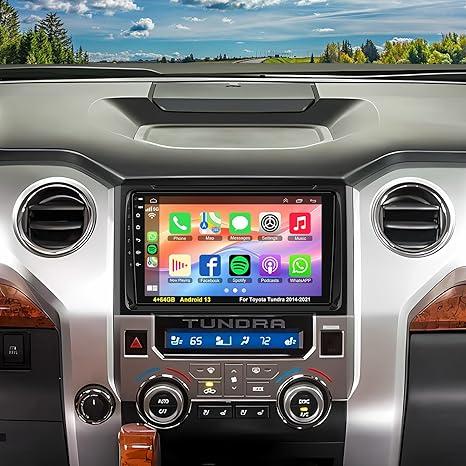 Upgrade 4G+64GB Car Radio for Toyota Tundra 20142019 with Wireless Carplay & Android Auto, Android 13 Tundra Stereo with Voice Control Bluetooth WiFi GPS SWC EQ FM RDS Mirror Link Backup Camera Mic