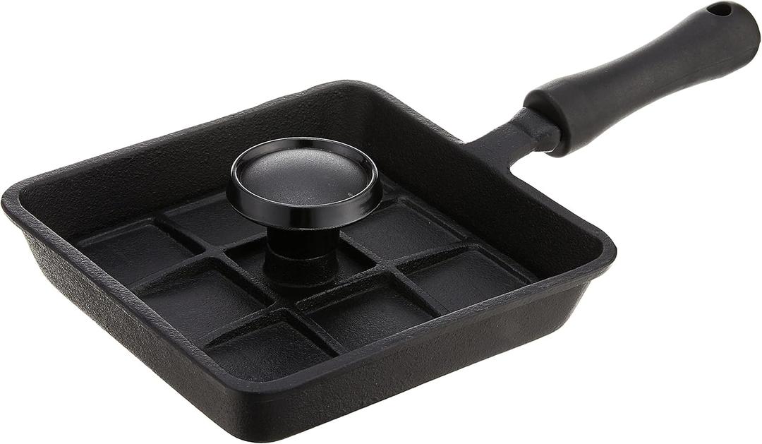 Norpro Mini Cast Iron Panini Pan with Press, 5.9 IN, As Shown