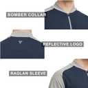 M MAELREG Quarter Zip Pullover Men Moisture Wicking Micro Fleece Performance Raglan Collarless Golf Sweatshirts for Men (M)