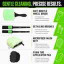 Car Wheel Detailing Kit - 8-Piece Brush Set for Rims & Tires