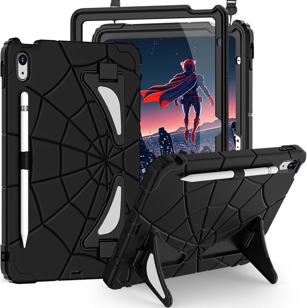 Auizotl Case for iPad (A16) 11'' 11th/10th Generation 10.9'' 2025/2022,Kids Friendly iPad Case 10th Generation with Screen Protector,Heavy Duty Shockproof Cover for i Pad 11.0/10.9 Inch,Black