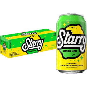 Starry Lemon Lime Soda Pop, 12 Fl Oz Cans (Pack of 12) (EXP 09/21/26)