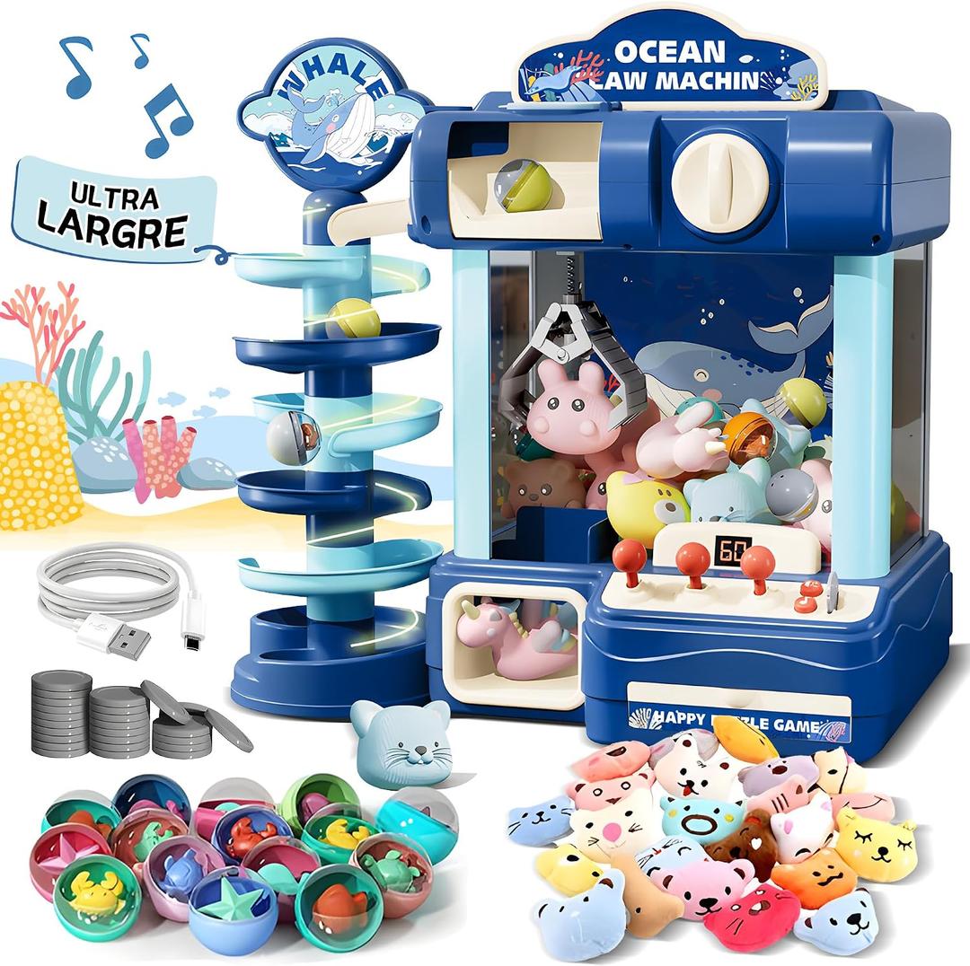 Kids Claw Machine, Arcade Game Toy for Ages 8-13, Candy Vending Toys for Girls and Boys, Electronic Claw Game Machine for Party with Lights Sound, Birthday Gifts for 6 7 9 10 12 Years Old, Small