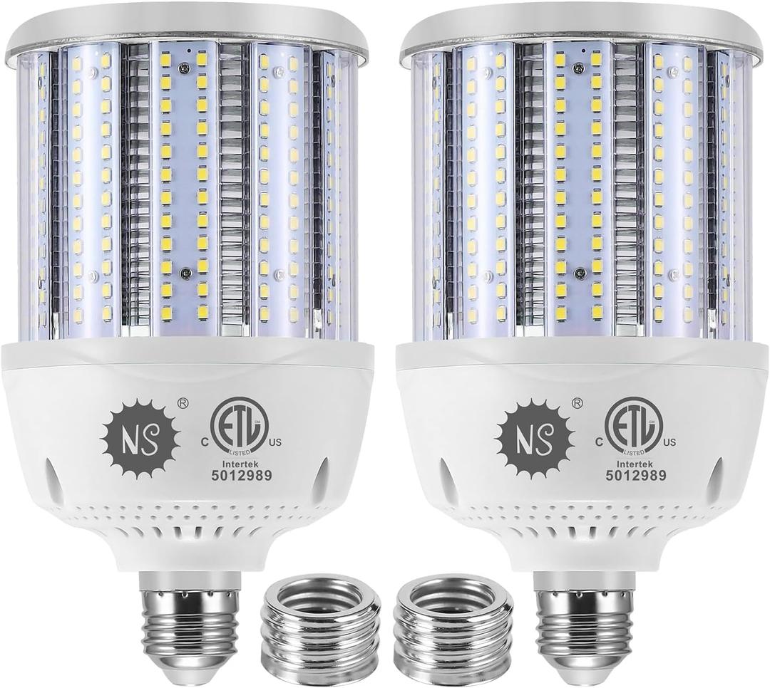 S 2-Pack 80W LED Corn Bulbs,5000K,AC100-277V,12000lm,E26/E39 Base,LED Replacement Metal Halide HID CFL for Commercial Industrial Lighting Warehouse High Bay Light Fixture Garage Workshop