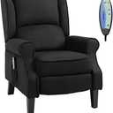 Amazon.com: HOMCOM Vibration Massage Recliner Chair for Living Room with Heat, Wingback Single Sofa, Modern Suede Fabric Push Back Reclining Chair with Footrest, Side Pocket, Black : Home & Kitchen