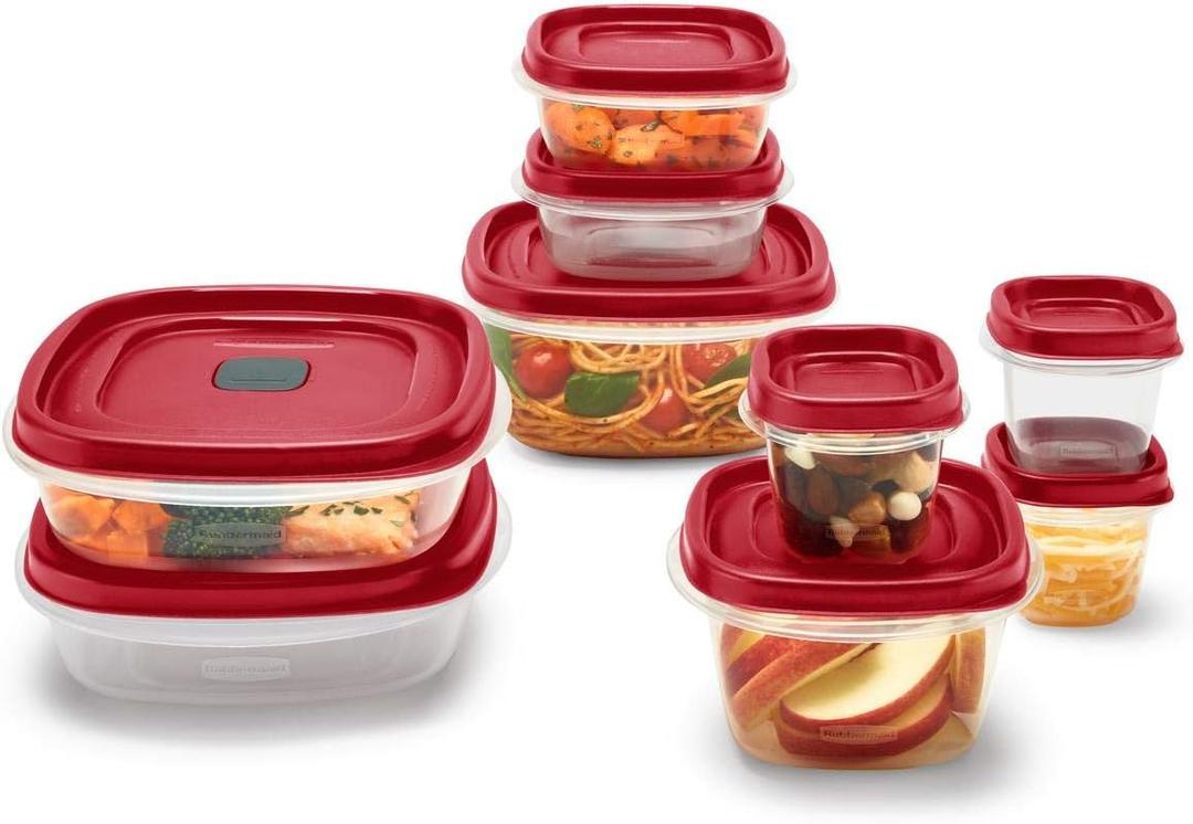 Rubbermaid Easy Find Lids Set of 9 Storage Containers BPA Free 2066483 Red
