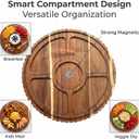 14.5" Extra Large Acacia Wood Cake Stand with Lid 0.8" Thick Scalloped Wooden Cake Stand with Lid & Magnetic Base Clear Acrylic Cake Stand with Dome Elegant Cupcake Stand for Parties & Family