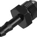 8AN Male Flare to 5/16" Hose Barb Straight Adapter Fuel Hose Fittings AN8-3/8" Aluminum Black