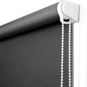NUTRO CHILL Roller Window Blinds, Blackout Shades for Indoor Windows with Thermal Insulated, UV Protection Roll Down Black Blinds for Home and Office (38" W x 68" L, Black)