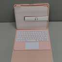 Harvopu Compatible for iPad 11th 10th Generation Case with Keyboard, Folio Cover with Pencil Holder, Multi-Touch Trackpad, 7 Color Backlit, Detachable Keyboard for iPad (A16) 11th/10th Gen(Light Pink) | with Pencil Holder, Multi-Touch Trackpad, 7 Color Backlit, Detachable Keyboard, for iPad, (A16)