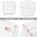 SMARTAKE 22-Piece Drawer Organizer with Non-Slip Silicone Pads, 4-Size Clear Desk Drawer Organizer Trays Storage Tray for Makeup, Jewelries, Utensils in Bedroom Dresser, Office and Kitchen, Clear