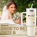Bridal Shower Gifts for Bride to Be Bride Gifts Bachelorette Gifts for Brides Engagement Gift for Women Future Mrs 40oz Travel Cup Insulated Tumbler with Lid & Straw