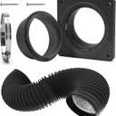 VIWINVELA Dryer Vent Hose Connector Kit - Dryer Vent Wall Plate with Hose - Dryer Duct Connector with Quick Connect & Disconnect Dryer Dock Connector (Dryer Vent Connector with 4in-5ft Black Hose)