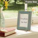 Vittanly 4x6 Picture Frames Set of 4, Vintage Photo Frames, Blue | Display 4x6 Pictures without Mat, Small Frames Covered by Plexiglass, Rustic Farmhouse Home Decor for Wall or Tabletop