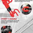 Tevlaphee Steering Wheel Lock Anti-Theft Car Device Heavy Duty Security Car Lock Antitheft Locking Devices Great Deterrent Adjustable Car Wheel Lock Anti Theft for Vehicle Truck SUV with 3 Keys (Red)