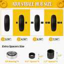 4.00-6 Pneumatic Tire, 13'' Tire and Wheel 330LB Load Capacity, 5/8” & 3/4” Bearings Included, 3.74"-4.74"-6.74"-7.74" Adjustable Centered Hub, for G orilla Carts, Dolly, Hand Trucks, 2 Pack, 13x4.00-6_pneumatic_2pc