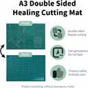 Self Healing 18"X12" Cutting Mat, A3 Sewing Mat Rotary Double Sided Thickened Mats for Crafts, for Sewing Crafts Hobby Fabric Precision Scrapbooking Project,Green 2 Pcs (No)