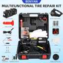 Electric Car Jack kit 5 Ton 12V Electric Floor Jack Lift for Vehicle, Electric Hydraulic Jack Auto Repair Tool Set with Built-in Inflator and Impact Wrench for SUV Sedan Truck Tire Change