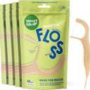 SmartLifeco Flossers for Braces - Eco-Friendly Orthodontic Floss Picks for Adults & Kids | Straw Wheat Blend | Superior Anti-Shred Thread | Ortho Interdental Toothpick End | WirePik - Mint - 160 Pack