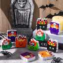 2 x Thyle 6 Pcs Halloween Dumpster Fire Table Decorations Wooden Table Centerpiece Sign Dumpster Fire Ghost Skeleton Tabletop Decorations for Halloween Party Gift Desk Decor