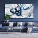 KLAKLA Extra Large Wall Art - Abstract Huge Canvas Picture Wall Decor Living Room Oversized Artwork for Walls Bedroom Office Decoration Modern Frame Wall Art (30x60, Blue abstract - 4)