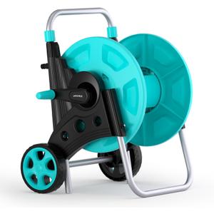 Garden Hose Reel for Outside,Hold Up to 100 ft of 5/8 Hose,Portable Hose Reel Cart with Adjustable Armrests and 2 Wheels,Durable Water Hose Holder for Garden, Yard, Lawn