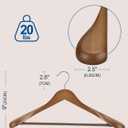 HOUSE DAY 19'' Extra Wide Shoulder Wooden Hangers 6 Pack, Premium Large Wood Suit Hangers with Non Slip Pant Holder, Wide Shoulder Hangers for Suits, Coats, Jackets, Heavy Wide Clothes Hanger, Walnut