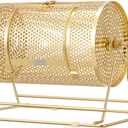 VIVOHOME 16 Inch x 12 Inch Brass Plated Raffle Drum Lottery Spinning Drawing with Wooden Turning Handle Holds 5000 Tickets