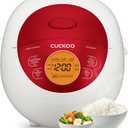 CUCKOO Micom Rice Cooker 3 Cup Uncooked / 6 Cup Cooked, Korean Fuzzy Logic Rice Cooker Small with Delay Timer & Keep Warm Setting, Versatile Food Steamer with Non-Stick Inner Pot, Red (CR-0351F)