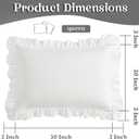 KKJIAF Ruffle Pillow Cases Queen Size Set of 2, Ruffled Pillow Covers with Envelope Closure, Wrinkle Resistant Pillowcases 20" x 30", Ruffled Pillow Shams, White