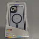 Designed for iPhone 15 Case, Compatible with Mag-Safe, Frosted Translucent Slim Case with Built-in Aluminum Alloy Lens Bracket, Military-Grade Drop Protection with Airbag Corners, Blue