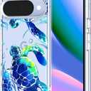 MOSNOVO Case for Google Pixel 10 & Pixel 10 Pro, [Buffertech 6.6ft Military-Grade Drop Protection] [Anti Peel Off Tech] Clear TPU Bumper Phone Case Cover Design - Sea Turtles